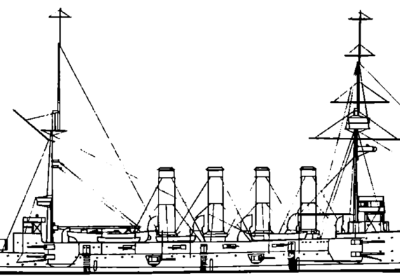 Корабль HMS Cressy [Armoured Cruiser] (1906) - чертежи, габариты, рисунки